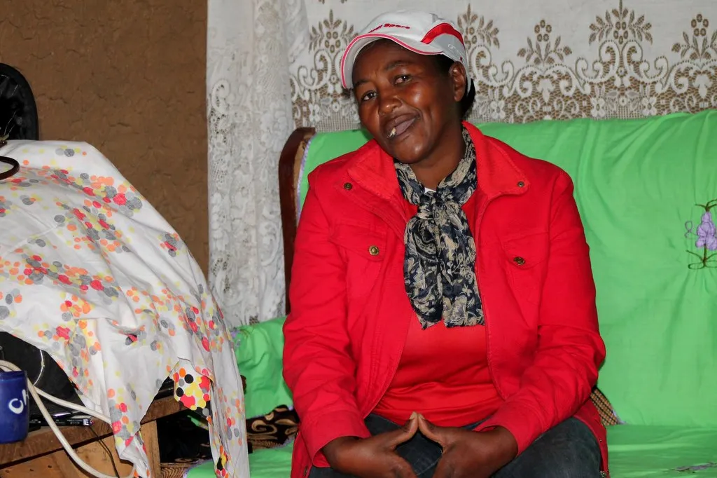 Salome Muthui during the interview at her home in Visoi ward, Nakuru County