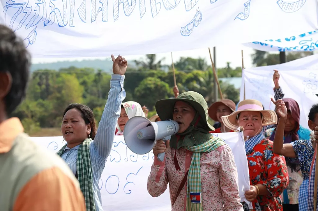 People protesting in the Koh Kong province on International Women’s Day, March 8 2020. The new State of Emergency law imposes severe restrictions on the freedom of assembly in Cambodia. Photo: LICADHO