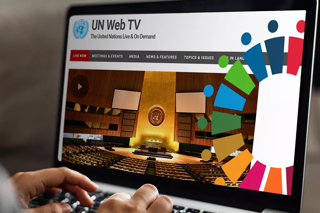 Dator-UN Web TV-Leave-No-One-Behind-ikonen-FN-generalförsamling