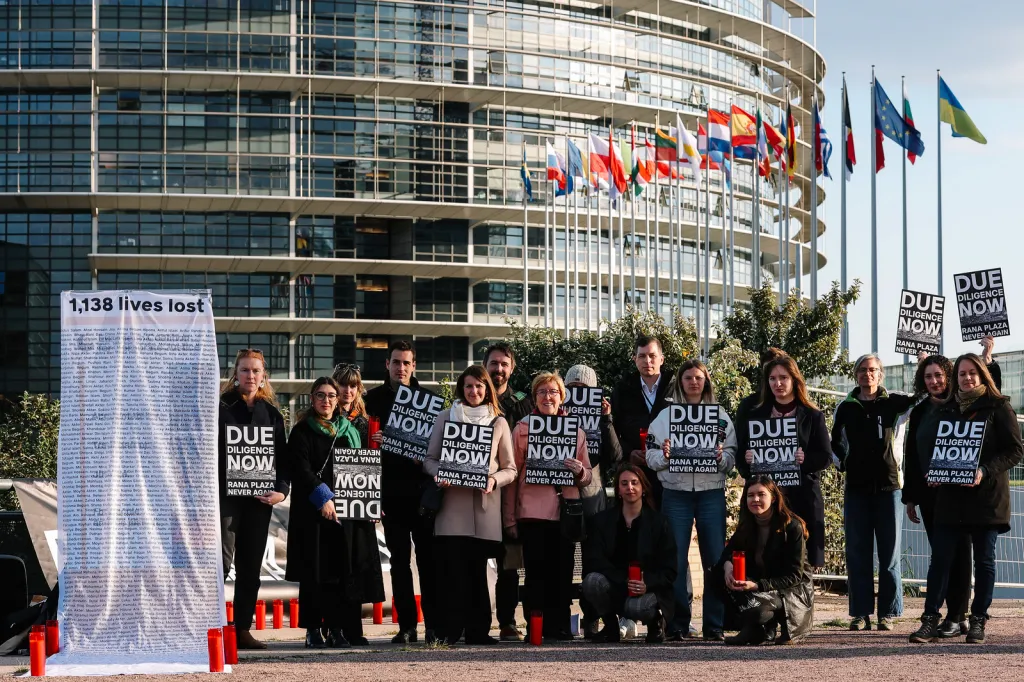 Manifestationen i Bryssel utanför parlamentet.