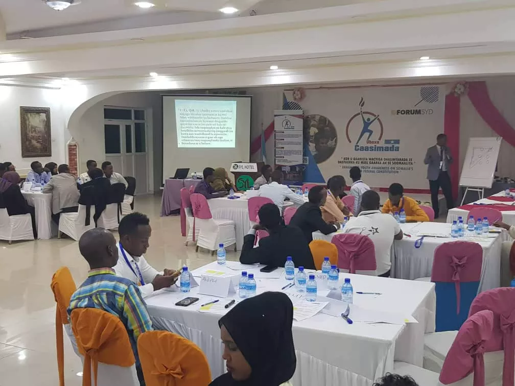 Participation of youths in the provisional constitution review processes in Mogadishu on 28th July 2019. 