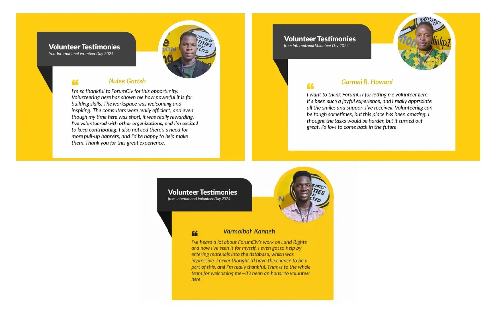 Volunteer testimonies