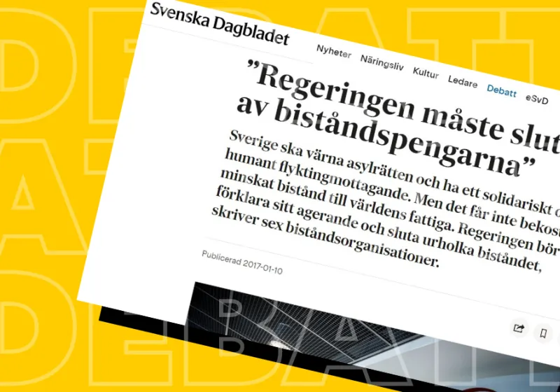 Skärmdump från artikeln i Svenska Dagbladet.