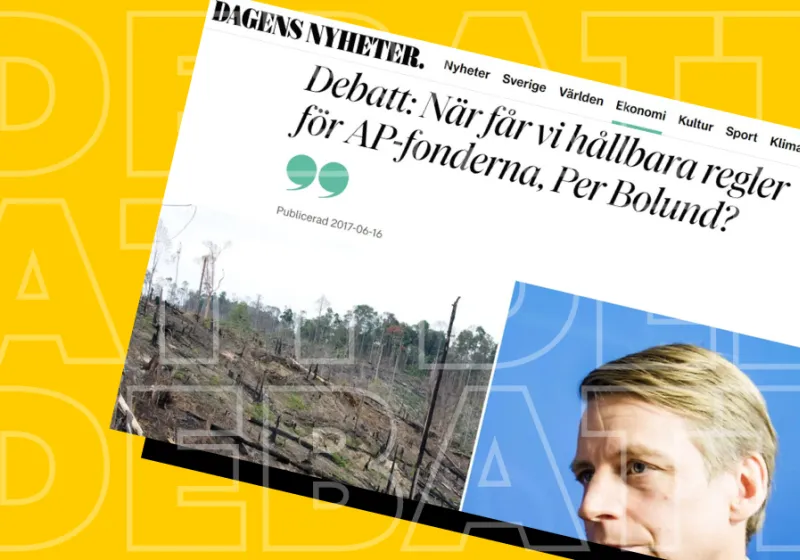 Skärmdump från artikeln i Dagens nyheter.