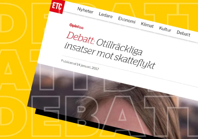 Skärmdump från tidningen ETC.