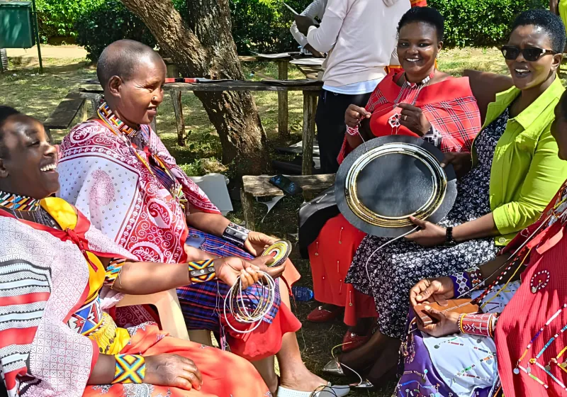 Women Learning Beadwork