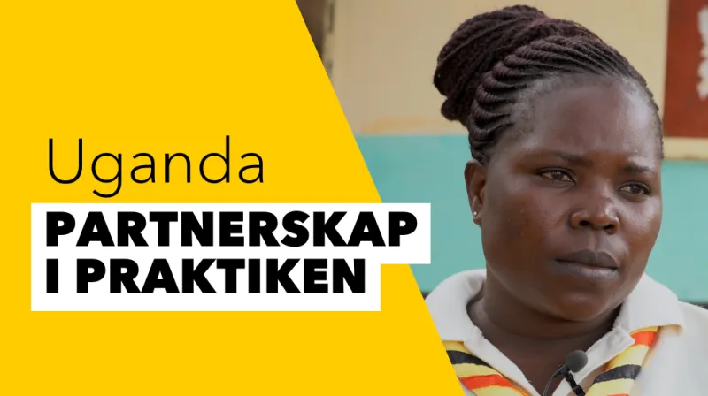 Uganda partnerskap i praktiken. Kvinna med scout sjal runt halsen.