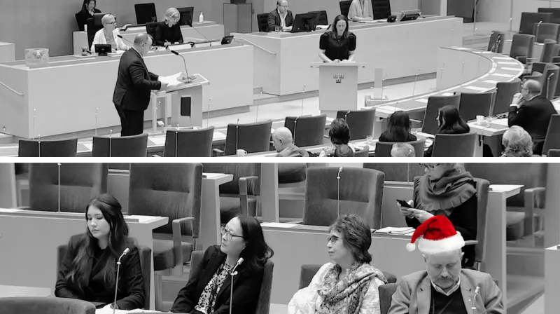 politiker debatterar i riksdagens kammare