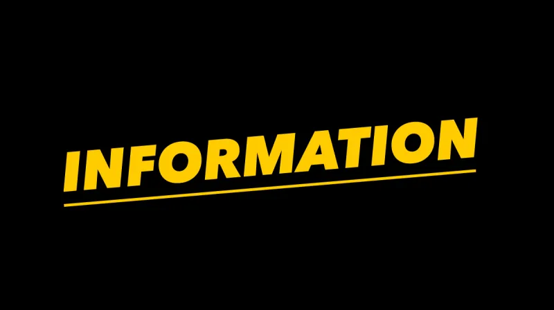 Information written in yellow