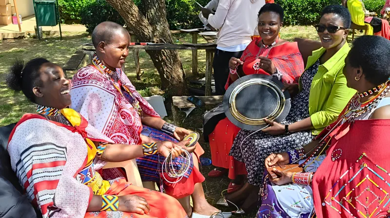 Women Learning Beadwork