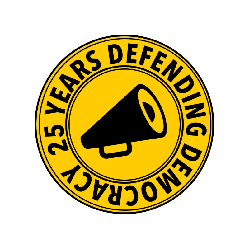 Logo 25 years defending democracy