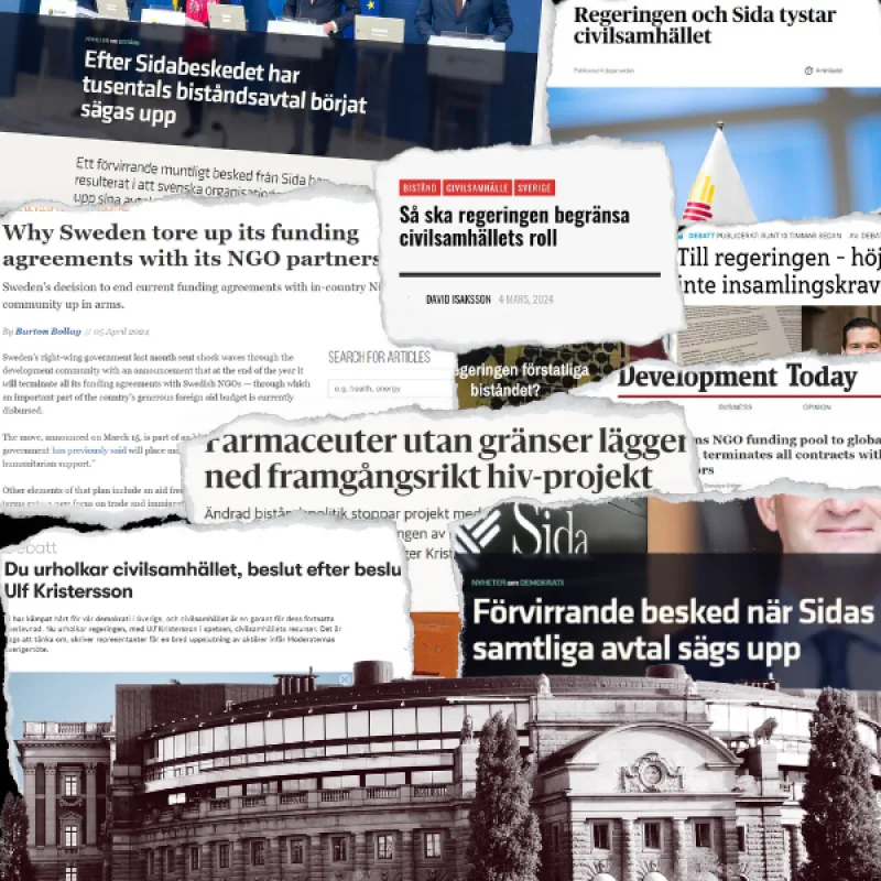 Ett montage med olika rubriker från olika nyhetssajter.